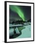 Aurora Borealis Over a Frozen Tennevik River, Troms, Norway-Stocktrek Images-Framed Photographic Print