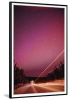 Aurora Borealis over Alaska Highway-Paul Souders-Framed Premium Photographic Print