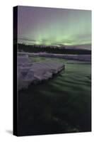 Aurora Borealis over Creek, Yukon, Canada-null-Stretched Canvas