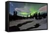 Aurora Borealis over Creek, Yukon, Canada-null-Framed Stretched Canvas