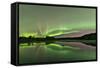 Aurora Borealis over Fish Lake, Whitehorse, Yukon, Canada-null-Framed Stretched Canvas