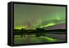 Aurora Borealis over Fish Lake, Whitehorse, Yukon, Canada-null-Framed Stretched Canvas