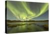 Aurora Borealis over Fish Lake, Yukon, Canada-null-Stretched Canvas