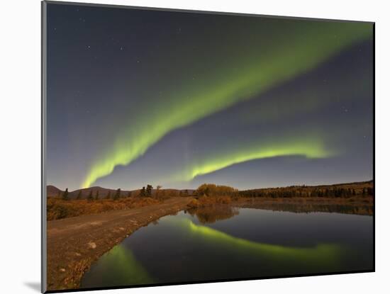 Aurora Borealis over Fish Lake, Yukon, Canada-null-Mounted Photographic Print