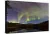 Aurora Borealis over Hidden Lake, Yukon, Canada-null-Stretched Canvas
