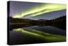 Aurora Borealis over Hidden Lake, Yukon, Canada-null-Stretched Canvas