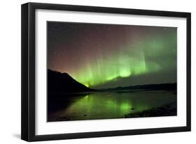 Aurora Borealis over Kluane Lake, Yukon, Canada-null-Framed Photographic Print