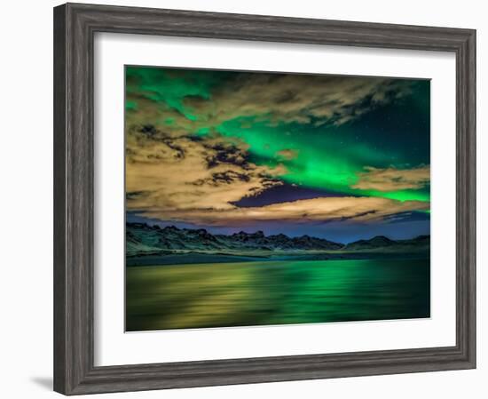 Aurora Borealis over Lake Kleifarvatn, Iceland-Arctic-Images-Framed Photographic Print