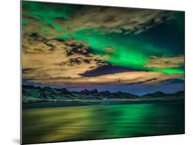 Aurora Borealis over Lake Kleifarvatn, Iceland-Arctic-Images-Mounted Photographic Print