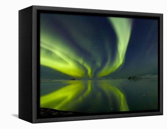 Aurora Borealis over Lake Thorisvatn-null-Framed Stretched Canvas