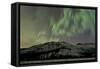 Aurora Borealis over Mountain, Annie Lake, Yukon, Canada-null-Framed Stretched Canvas