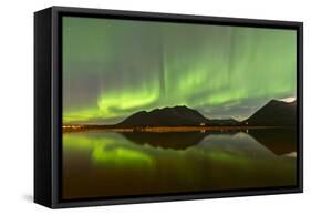 Aurora Borealis over Mountain, Carcross, Yukon, Canada-null-Framed Stretched Canvas