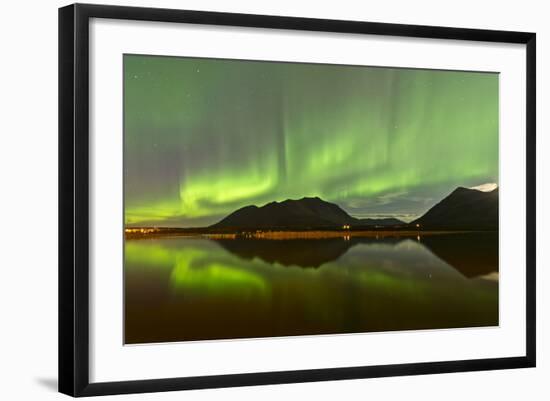 Aurora Borealis over Mountain, Carcross, Yukon, Canada-null-Framed Photographic Print
