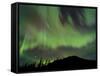 Aurora Borealis over Mountain, Marsh Lake, Yukon, Canada-null-Framed Stretched Canvas