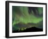 Aurora Borealis over Mountain, Marsh Lake, Yukon, Canada-null-Framed Photographic Print