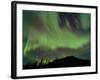 Aurora Borealis over Mountain, Marsh Lake, Yukon, Canada-null-Framed Photographic Print