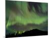 Aurora Borealis over Mountain, Marsh Lake, Yukon, Canada-null-Mounted Photographic Print