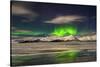 Aurora Borealis over Mt Hoffell, Hoffellsjokul Glacier, Iceland-Arctic-Images-Stretched Canvas