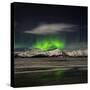 Aurora Borealis over Mt Hoffell, Hoffellsjokul Glacier, Iceland-Arctic-Images-Stretched Canvas