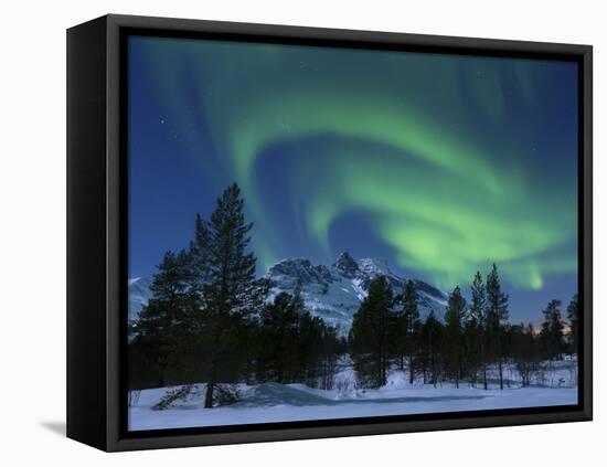 Aurora Borealis Over Nova Mountain Wilderness, Troms, Norway-Stocktrek Images-Framed Stretched Canvas