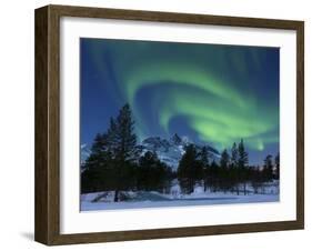 Aurora Borealis Over Nova Mountain Wilderness, Troms, Norway-Stocktrek Images-Framed Photographic Print