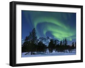 Aurora Borealis Over Nova Mountain Wilderness, Troms, Norway-Stocktrek Images-Framed Photographic Print