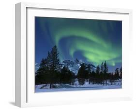 Aurora Borealis Over Nova Mountain Wilderness, Troms, Norway-Stocktrek Images-Framed Photographic Print