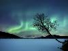 Aurora Borealis over Sandvannet Lake in Troms County, Norway-Stocktrek Images-Stretched Canvas