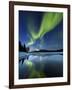 Aurora Borealis over Sandvannet Lake in Troms County, Norway-Stocktrek Images-Framed Premium Photographic Print