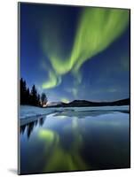 Aurora Borealis over Sandvannet Lake in Troms County, Norway-Stocktrek Images-Mounted Photographic Print