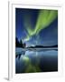 Aurora Borealis over Sandvannet Lake in Troms County, Norway-Stocktrek Images-Framed Photographic Print