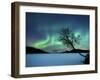 Aurora Borealis over Sandvannet Lake in Troms County, Norway-Stocktrek Images-Framed Premium Photographic Print