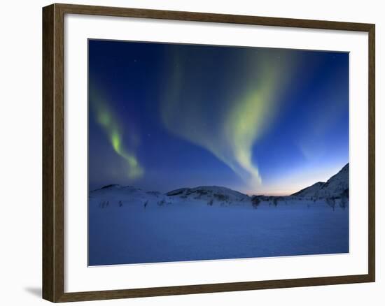 Aurora Borealis over Skittendalen Valley in Troms County, Norway-Stocktrek Images-Framed Photographic Print