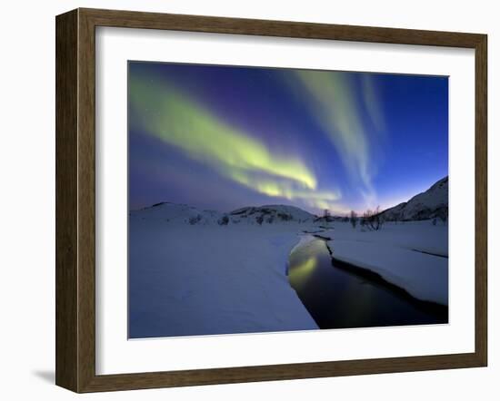 Aurora Borealis over Skittendalen Valley, Troms County, Norway-Stocktrek Images-Framed Photographic Print