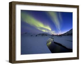 Aurora Borealis over Skittendalen Valley, Troms County, Norway-Stocktrek Images-Framed Photographic Print