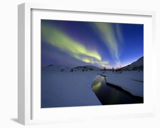 Aurora Borealis over Skittendalen Valley, Troms County, Norway-Stocktrek Images-Framed Photographic Print