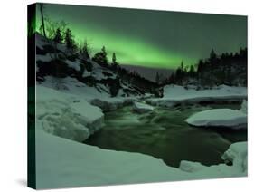 Aurora Borealis Over Tennevik River, Troms, Norway-Stocktrek Images-Stretched Canvas