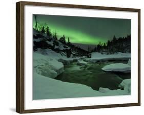 Aurora Borealis Over Tennevik River, Troms, Norway-Stocktrek Images-Framed Photographic Print