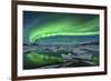 Aurora Borealis over the Glacial Lagoon Jokulsarlon in Iceland-null-Framed Photographic Print