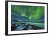 Aurora Borealis over the Ice Beach Near Jokulsarlon, Iceland-null-Framed Photographic Print