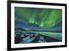 Aurora Borealis over the Ice Beach Near Jokulsarlon, Iceland-null-Framed Photographic Print