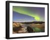 Aurora Borealis Over the Yukon River, Whitehorse, Yukon, Canada-Stocktrek Images-Framed Photographic Print