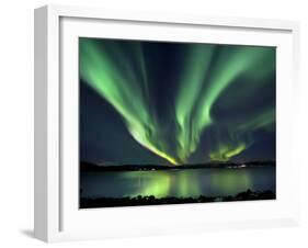 Aurora Borealis over Tjeldsundet in Troms County, Norway-Stocktrek Images-Framed Photographic Print