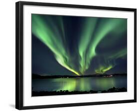 Aurora Borealis over Tjeldsundet in Troms County, Norway-Stocktrek Images-Framed Photographic Print