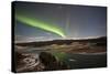 Aurora Borealis over Yukon River, Yukon, Canda-null-Stretched Canvas