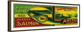 Aurora Borealis Salmon Can Label - Karluk, AK-Lantern Press-Framed Premium Giclee Print