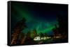 Aurora Borealis (The Northern Lights) over Kakslauttanen Igloo West Village, Saariselka, Finland-Laura Grier-Framed Stretched Canvas