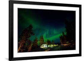 Aurora Borealis (The Northern Lights) over Kakslauttanen Igloo West Village, Saariselka, Finland-Laura Grier-Framed Photographic Print