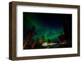 Aurora Borealis (The Northern Lights) over Kakslauttanen Igloo West Village, Saariselka, Finland-Laura Grier-Framed Photographic Print