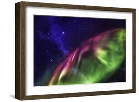 Aurora Borealis with the Milky Way Galaxy.-Arctic-Images-Framed Photographic Print